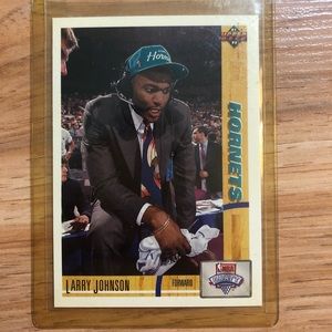 Larry Johnson Rookie Card 1991 Upper Deck Cha Hornets NBA #2 NBA Basketball UNLV